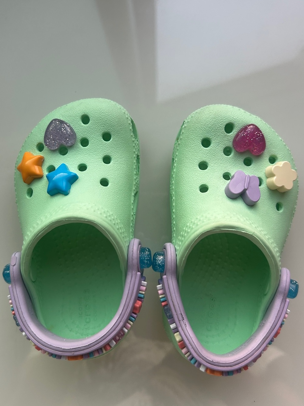 Crocs Classic Summer Camp Clog Neo Mint with Jibbitz Charms Toddler Size C5